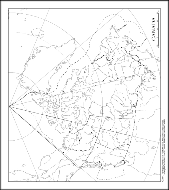 outline map of Canada provinces, CAN government map