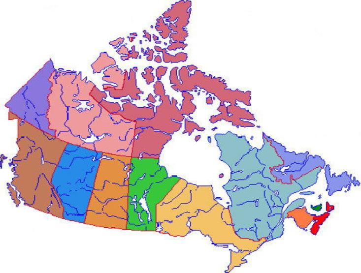 political map of Canada provinces, CAN color map