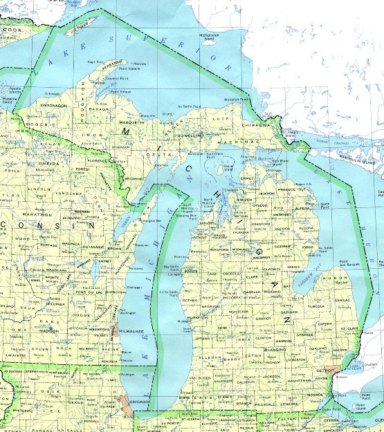 base map of Michigan state, MI reference map