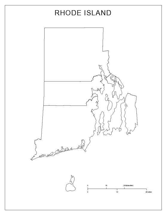 blank map of Rhodeisland state, RI county map