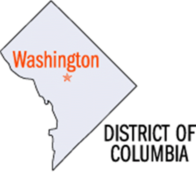 county map of District Of Columbia state, DC outline map