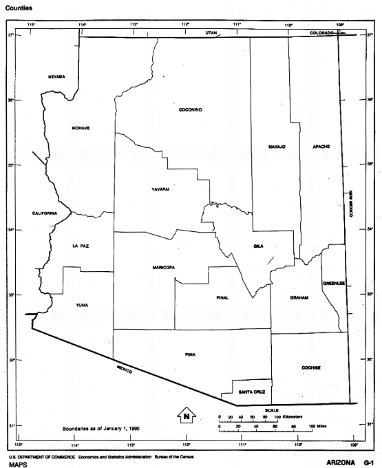 free map of Arizona state, AZ outline map