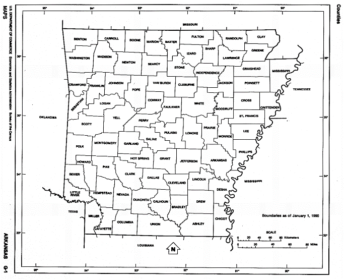 free map of Arkansas state, AR outline map