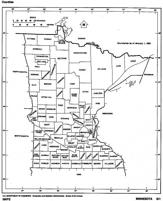 free map of Minnesota state, MN outline map