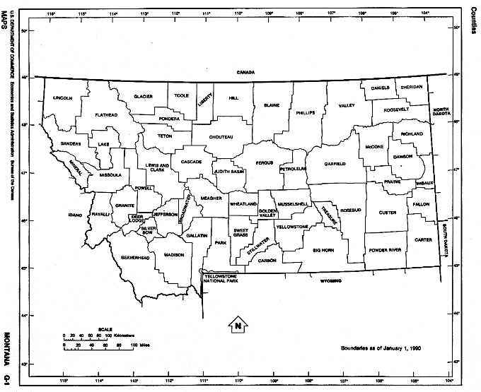 free map of Montana state, MT outline map