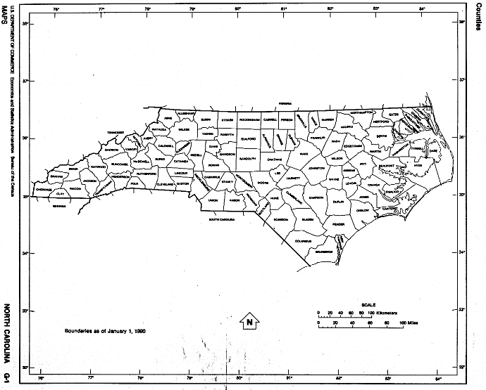 free map of North Carolina state, NC outline map