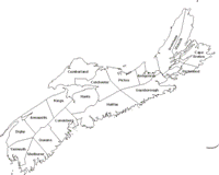 Blank outline Map of NS Province