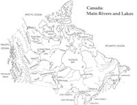Printable black and white Map of CAN Provinces