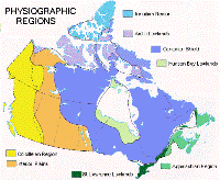 Thematic physiographic Map of CAN Provinces