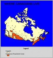 Thematic population Map of CAN Provinces