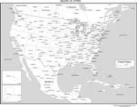 Online black and white Map of USA States