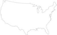 Blank empty Map of USA States