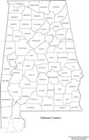 Labeled county Map of AL State
