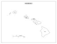 Labeled county Map of HI State