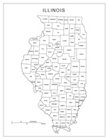 Labeled county Map of IL State