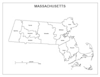 Labeled county Map of MA State