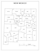 Labeled county Map of NM State