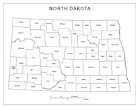 Labeled county Map of ND State
