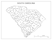 Labeled county Map of SC State