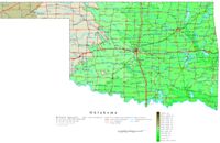 Oklahoma Contour Map