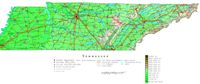 Tennessee Contour Map