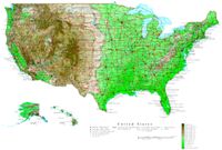 Contour elevation Map of USA States