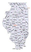 County outline Map of IL State