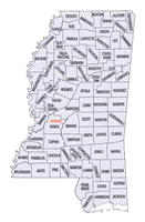 County outline Map of MS State