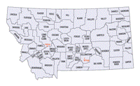 County outline Map of MT State
