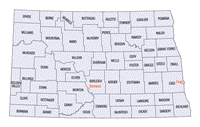 North Dakota County Map