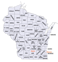County outline Map of WI State