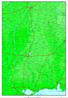 Elevation contour Map of MS State