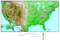 Elevation contour Map of USA States