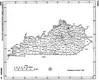 Free outline Map of KY State