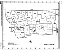 Free outline Map of MT State