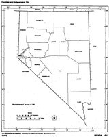 Free outline Map of NV State