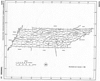 Free outline Map of TN State