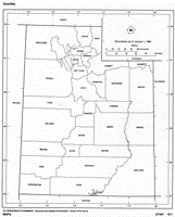 Free outline Map of UT State