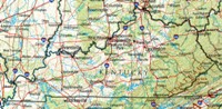Reference geography Map of KY State