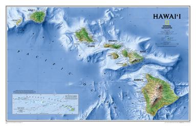 Buy map Hawaii, Laminated by National Geographic Maps from Hawaii Maps Store