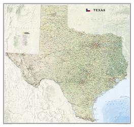 Buy map Texas, tubed by National Geographic Maps from Texas Maps Store