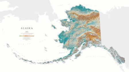 Buy map Alaska, Physical, laminated by Raven Press from Alaska Maps Store