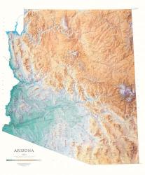 Buy map Arizona, Physical, laminated by Raven Press