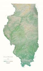 Buy map Illinois, Physical, laminated by Raven Press from Illinois Maps Store