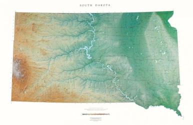 Buy map South Dakota, Physical by Raven Press from South Dakota Maps Store