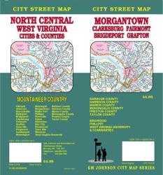 Buy map Morgantown, Clarksburg, Fairmont, Bridgeport and Grafton, West Virginia by GM Johnson from West Virginia Maps Store