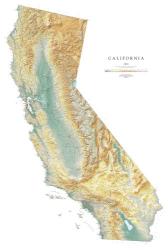 Buy map California, Physical, small, laminated by Raven Press from California Maps Store