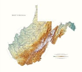 Buy map West Virginia, Physical by Raven Press from West Virginia Maps Store