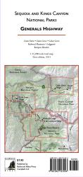 Buy map Sequoia and Kings Canyon National Parks, Generals Highway by Redwood Hikes Press