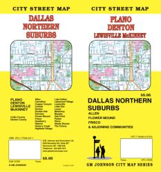 Buy map Plano, Denton, Lewisville and McKinney, Texas by GM Johnson from Texas Maps Store